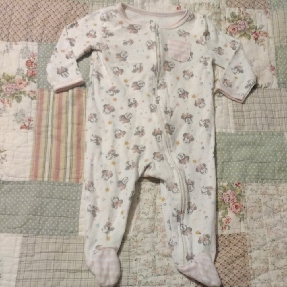 Disney White and Pink Kids Footie